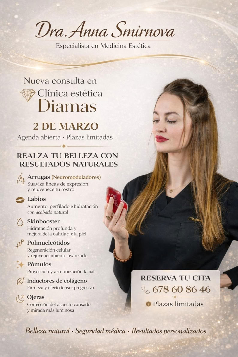 Medicina estética malaga. Diamas. Mesoterapia, skinbooster, labios, ojeras, bolsas, botox, acido hialurónico, arrugas de expresión, anna smirnova, medicina estética, centro autorizado junta de andalucia, vitaminas, lifting, arrugas de expresión, relleno de labios. BOTOX. ELIMINACIÓN DE GRASA.